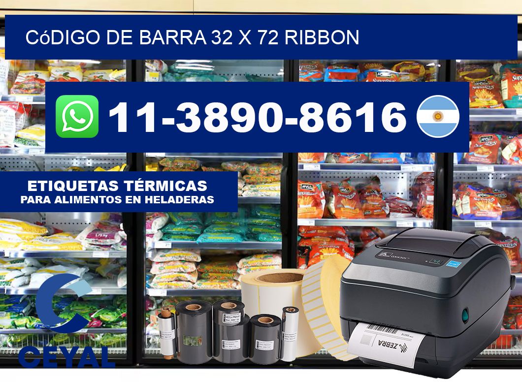 código de barra 32 x 72 ribbon