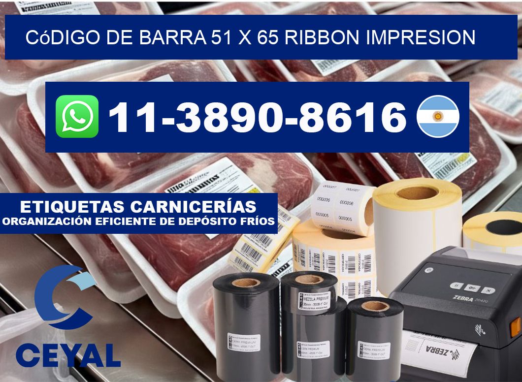código de barra 51 x 65 ribbon impresion