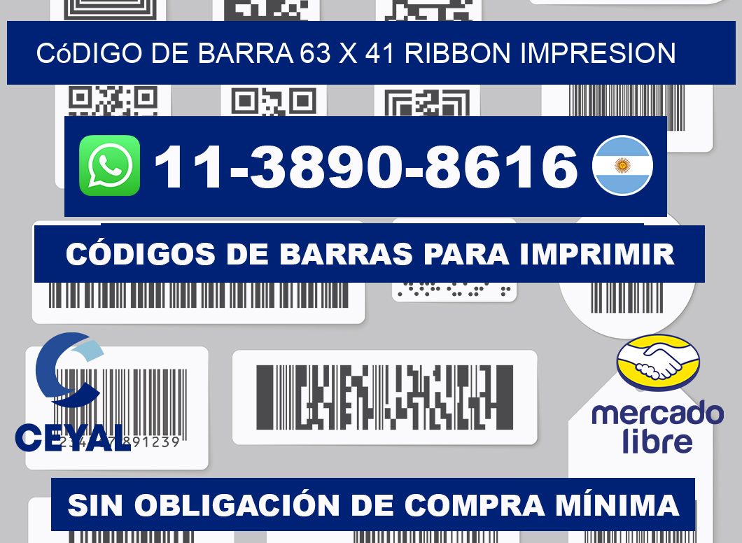 código de barra 63 x 41 ribbon impresion