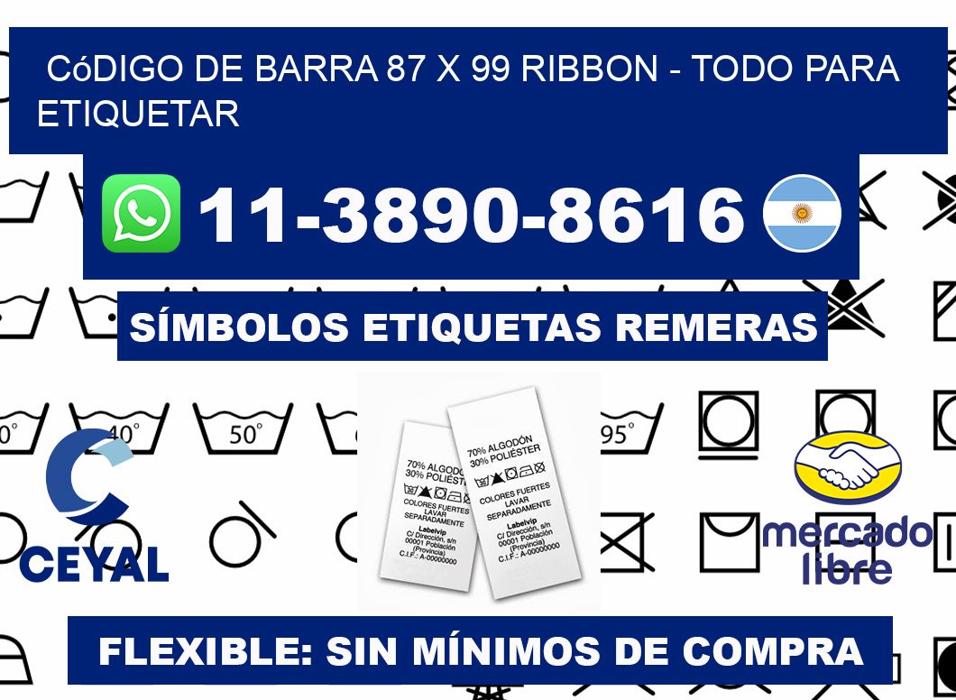código de barra 87 x 99 ribbon - Todo para Etiquetar