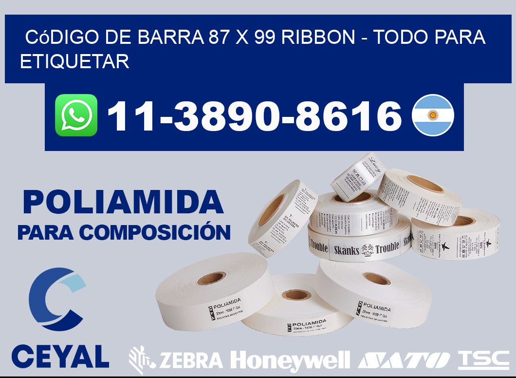 código de barra 87 x 99 ribbon - Todo para Etiquetar