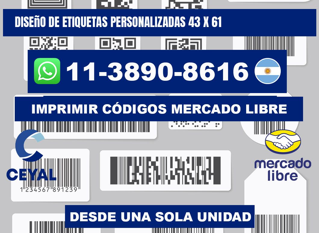 diseño de etiquetas personalizadas 43 x 61