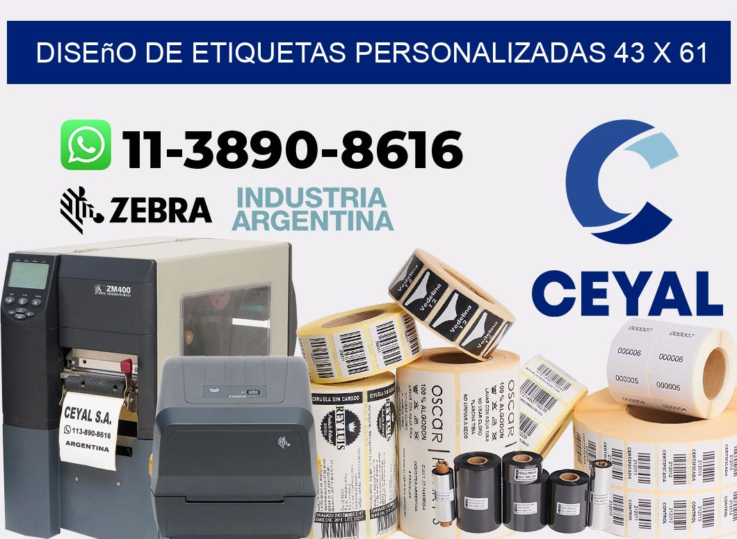 diseño de etiquetas personalizadas 43 x 61