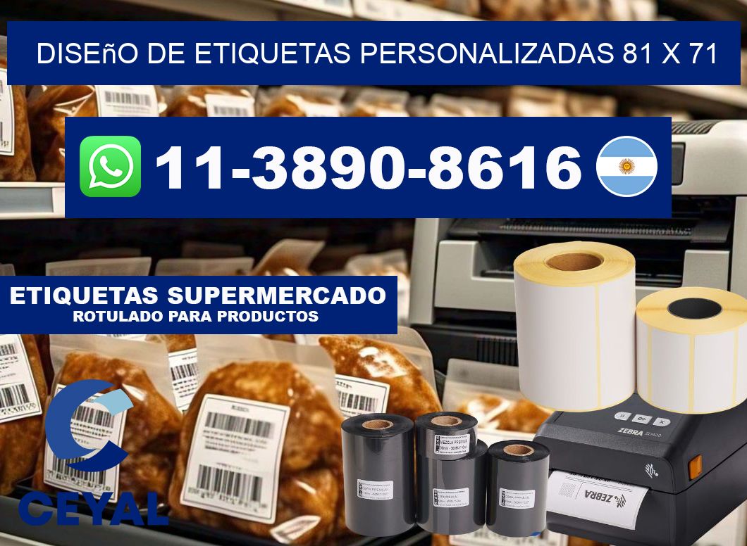 diseño de etiquetas personalizadas 81 x 71