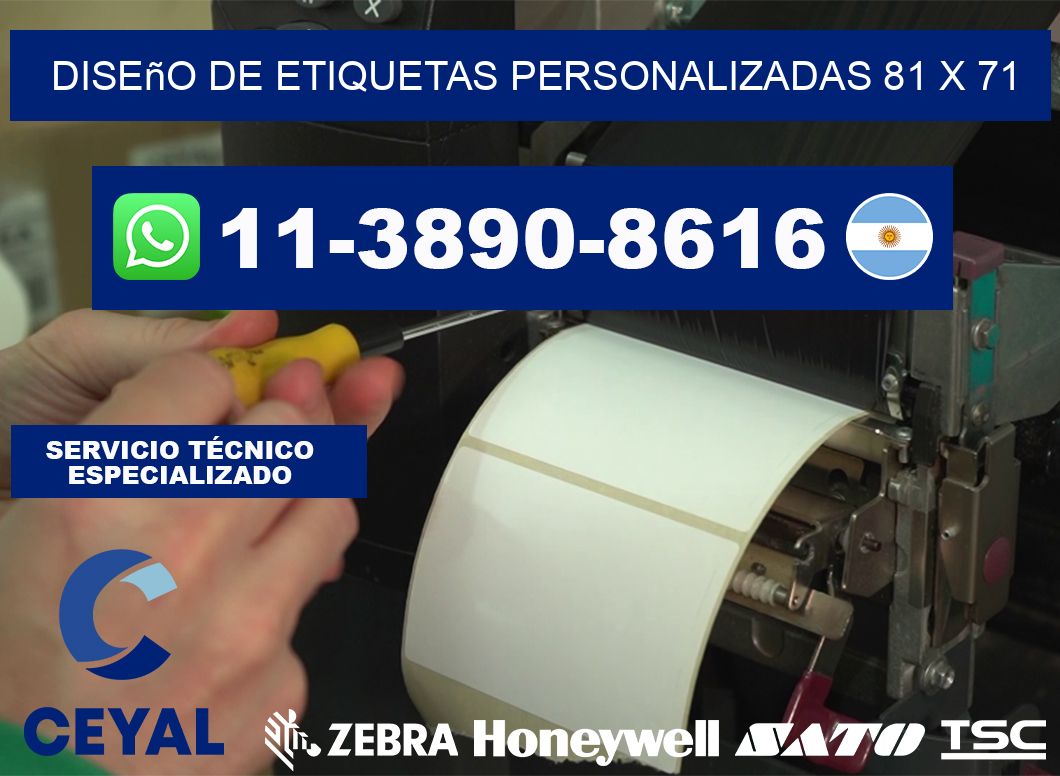 diseño de etiquetas personalizadas 81 x 71