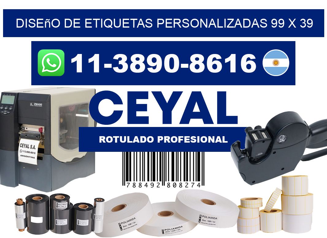diseño de etiquetas personalizadas 99 x 39