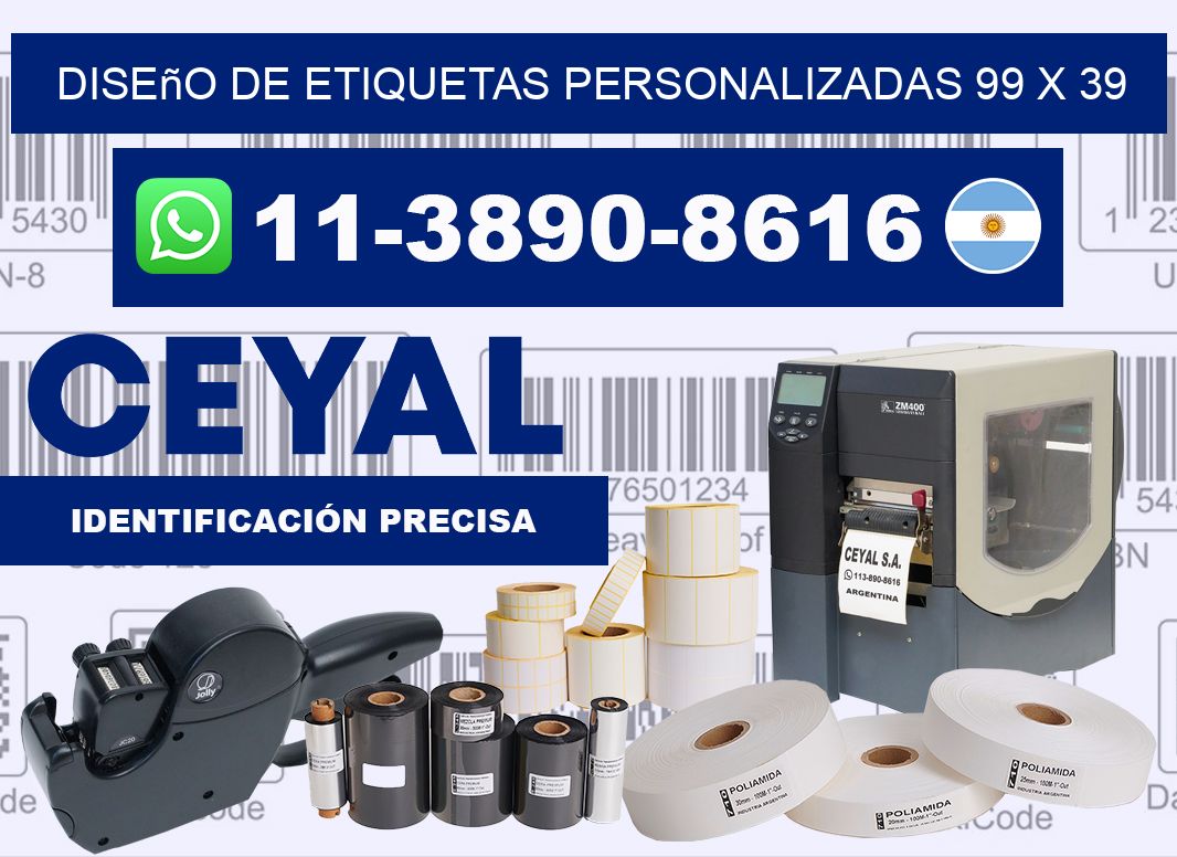 diseño de etiquetas personalizadas 99 x 39