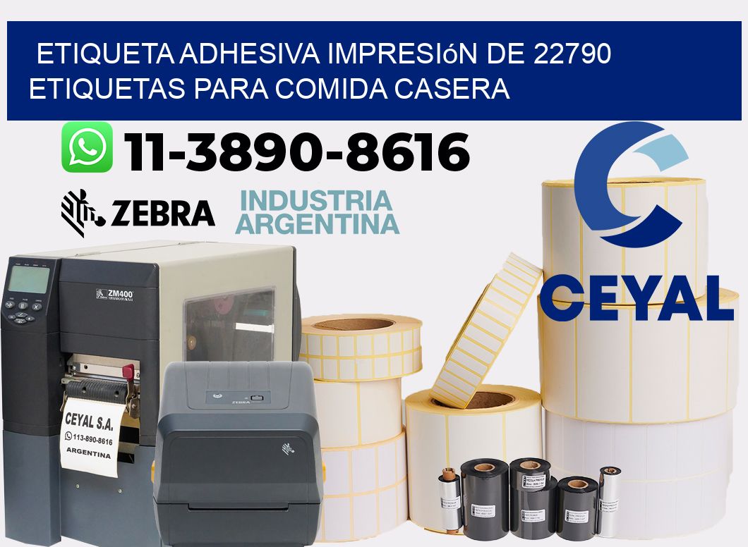 etiqueta adhesiva impresión de 22790 etiquetas para comida casera
