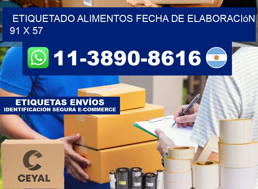etiquetado alimentos Fecha de elaboración 91 x 57
