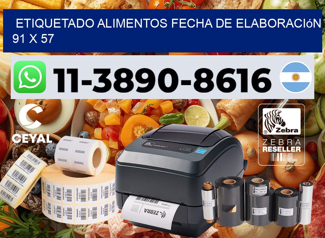 etiquetado alimentos Fecha de elaboración 91 x 57