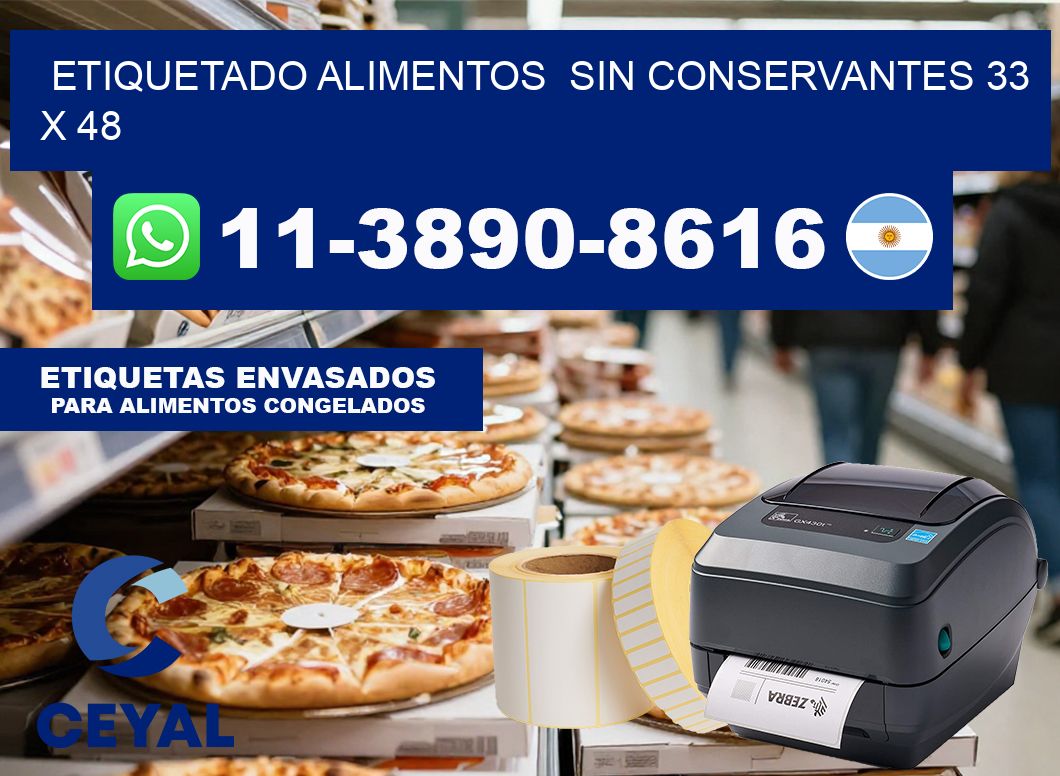 etiquetado alimentos  Sin conservantes 33 x 48