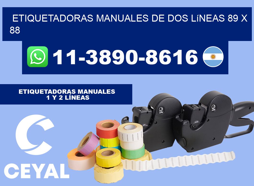 etiquetadoras manuales de dos líneas 89 x 88