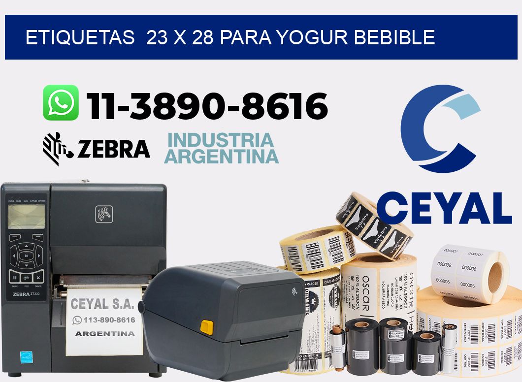 etiquetas  23 x 28 para Yogur bebible