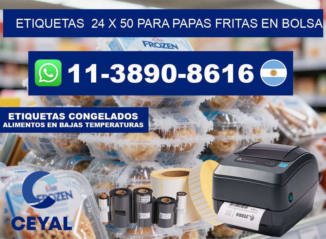 etiquetas  24 x 50 para Papas fritas en bolsa