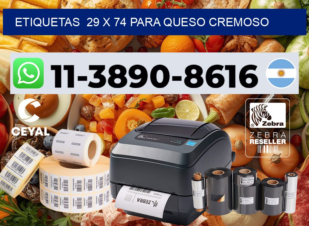 etiquetas 29 x 74 para Queso cremoso