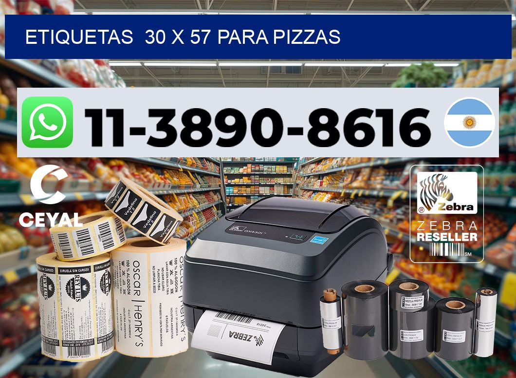 etiquetas  30 x 57 para Pizzas