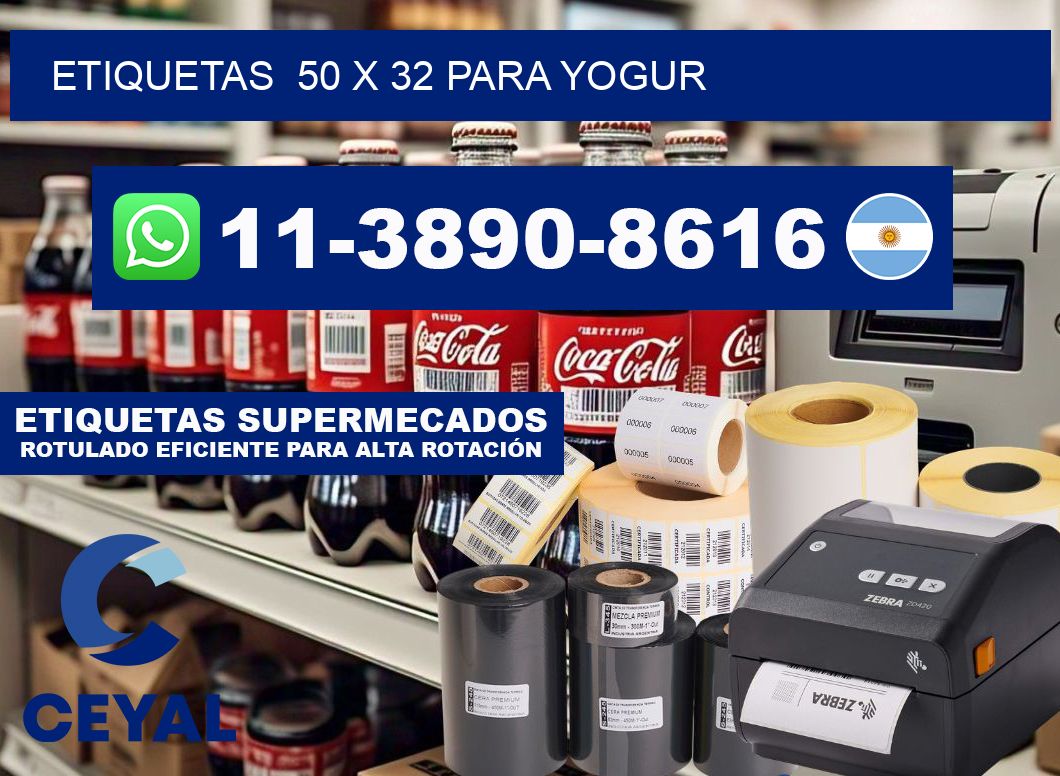 etiquetas  50 x 32 para Yogur