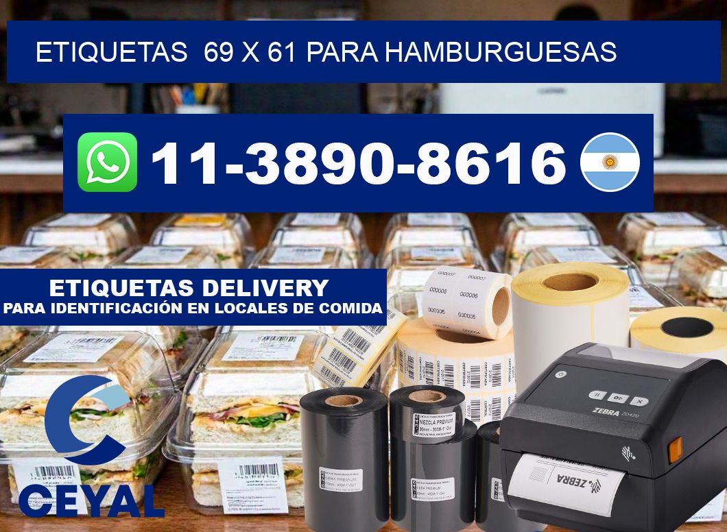 etiquetas  69 x 61 para Hamburguesas