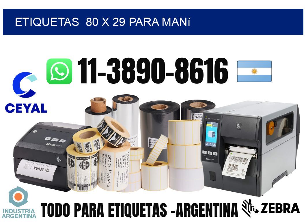 etiquetas 80 x 29 para Maní