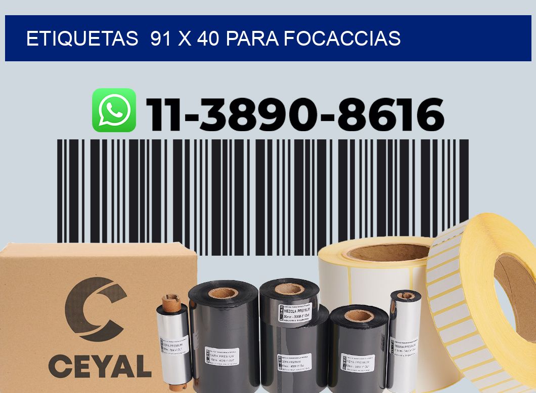etiquetas  91 x 40 para Focaccias