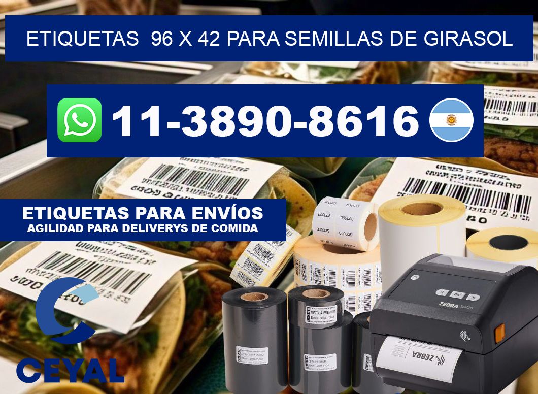 etiquetas  96 x 42 para Semillas de girasol