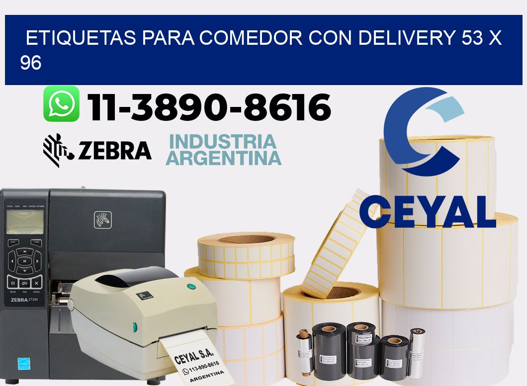 etiquetas para Comedor con delivery 53 x 96