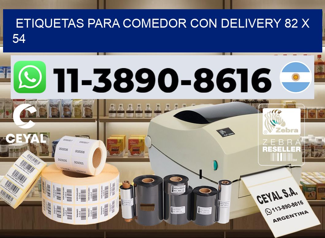 etiquetas para Comedor con delivery 82 x 54