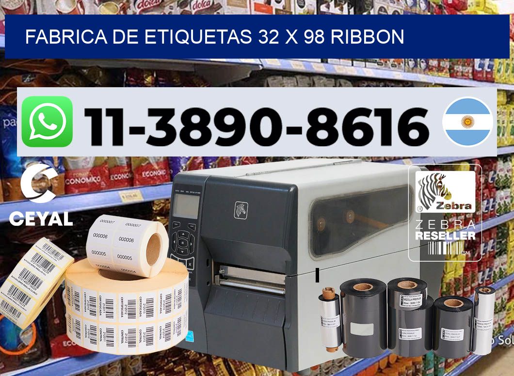 fabrica de etiquetas 32 x 98 ribbon