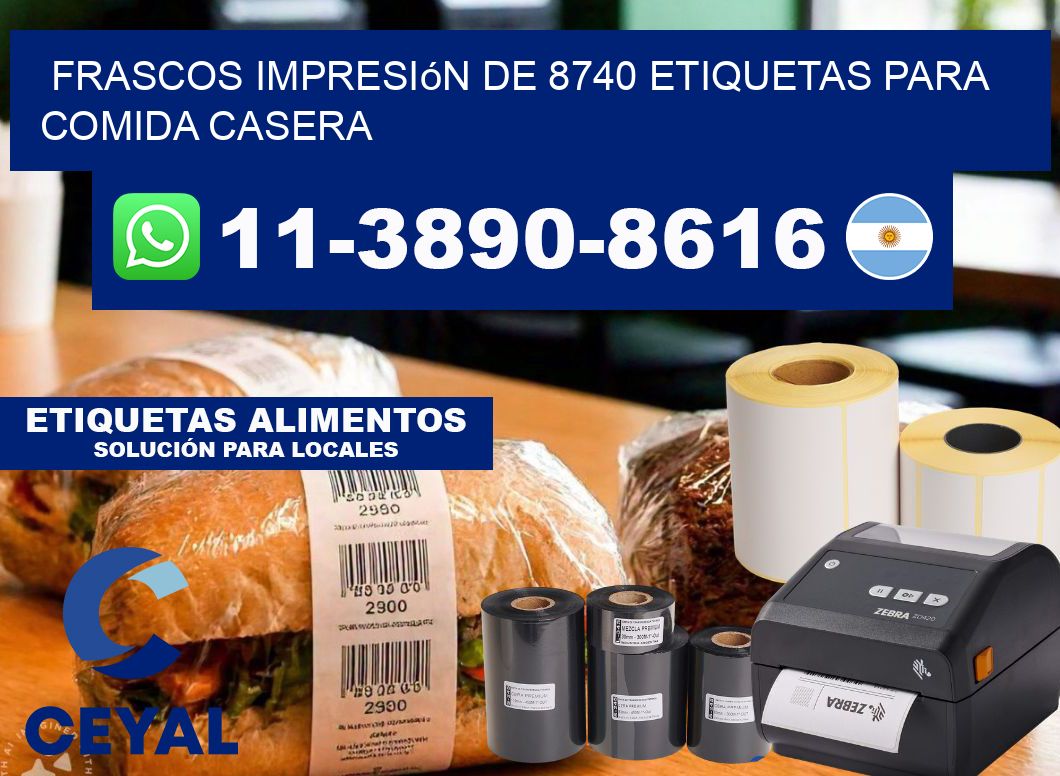 frascos impresión de 8740 etiquetas para comida casera
