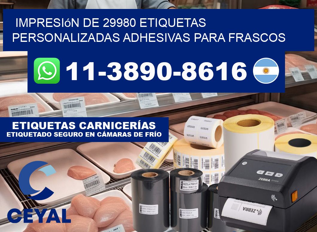impresión de 29980 etiquetas personalizadas adhesivas para frascos