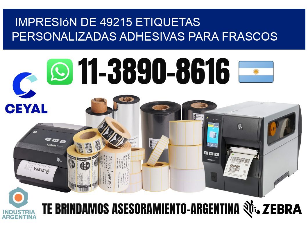 impresión de 49215 etiquetas personalizadas adhesivas para frascos