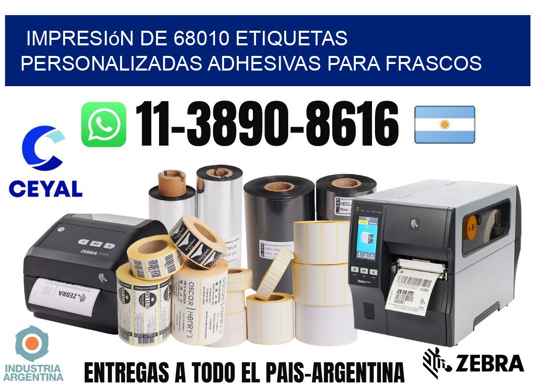 impresión de 68010 etiquetas personalizadas adhesivas para frascos
