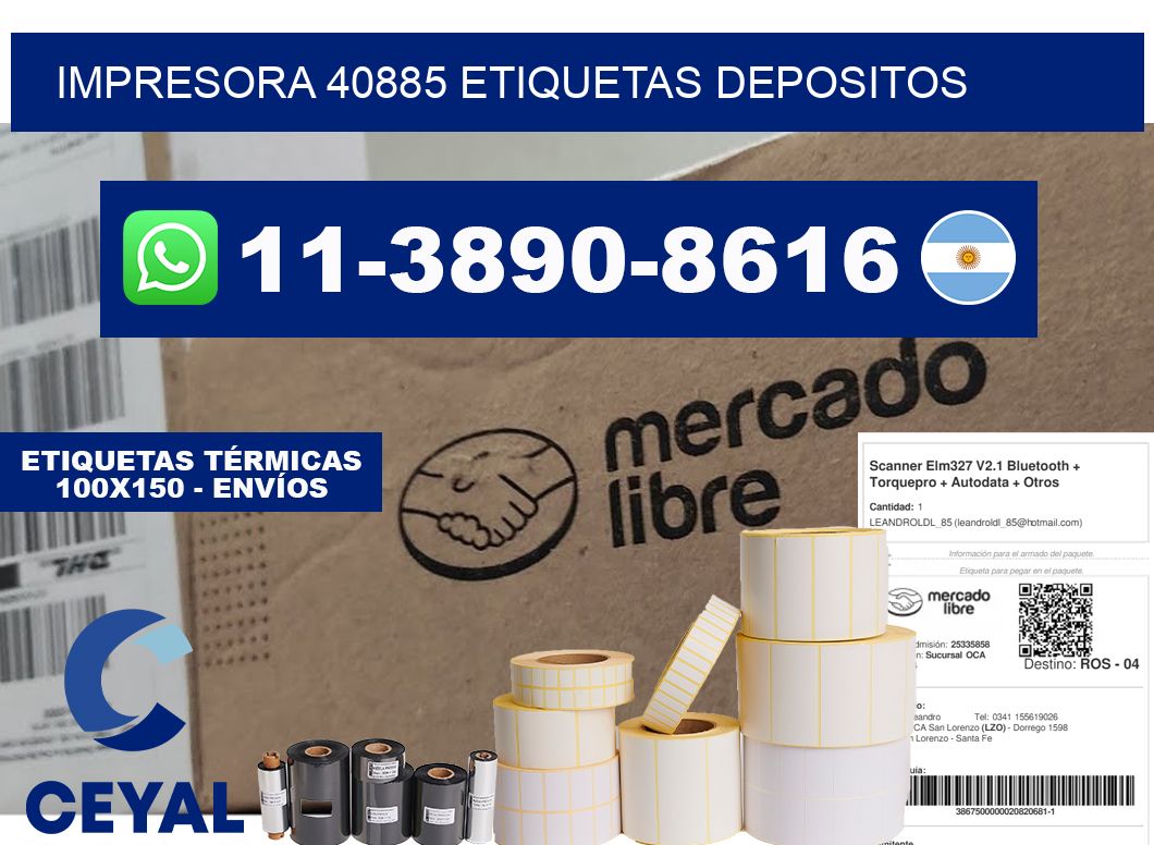 impresora 40885 etiquetas depositos