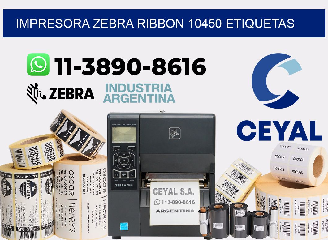impresora zebra ribbon 10450 etiquetas