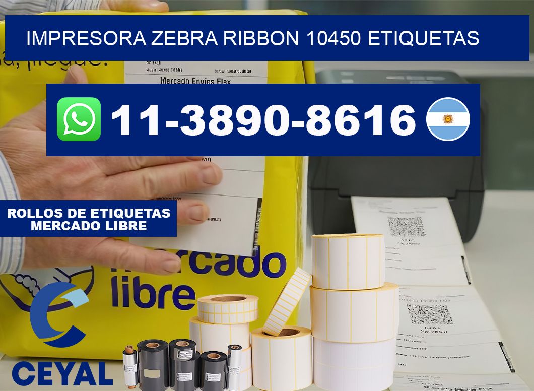 impresora zebra ribbon 10450 etiquetas