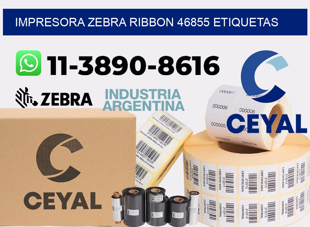 impresora zebra ribbon 46855 etiquetas