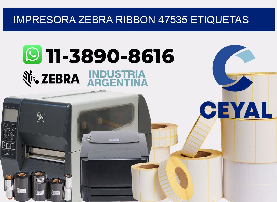 impresora zebra ribbon 47535 etiquetas