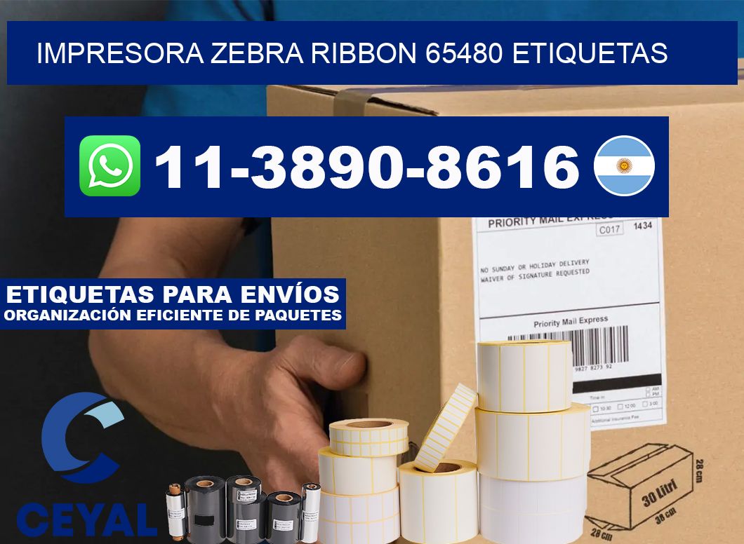 impresora zebra ribbon 65480 etiquetas