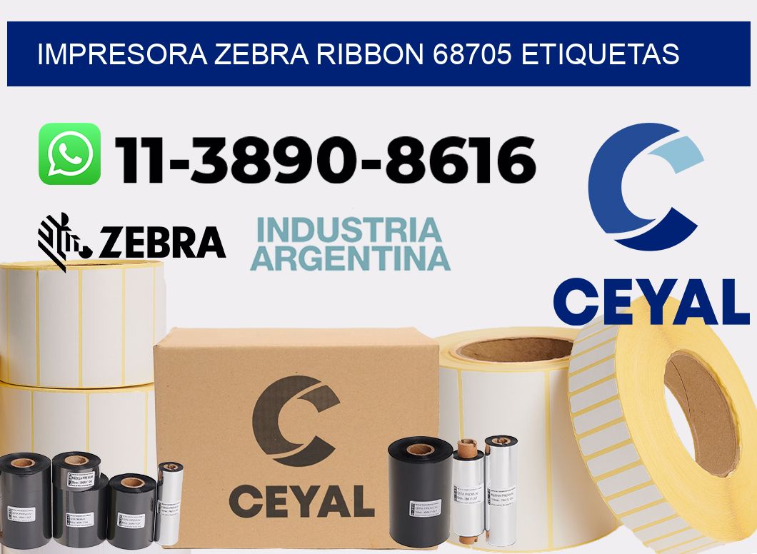 impresora zebra ribbon 68705 etiquetas