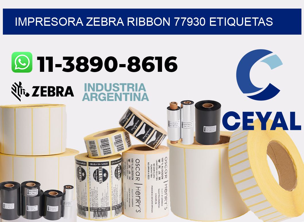 impresora zebra ribbon 77930 etiquetas