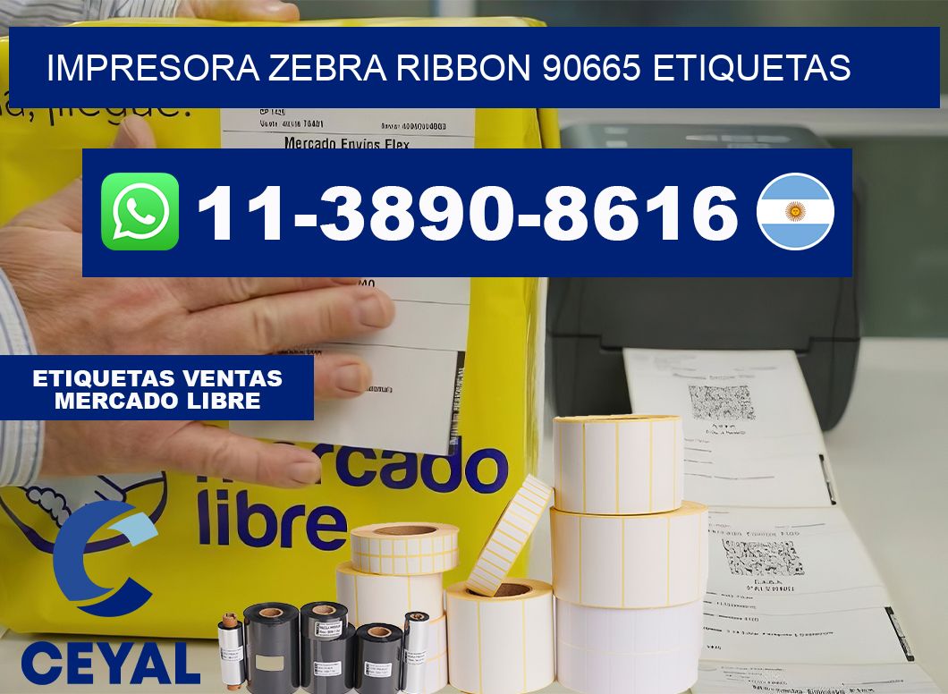 impresora zebra ribbon 90665 etiquetas