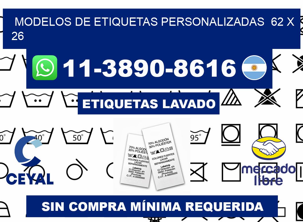 modelos de etiquetas personalizadas 62 x 26
