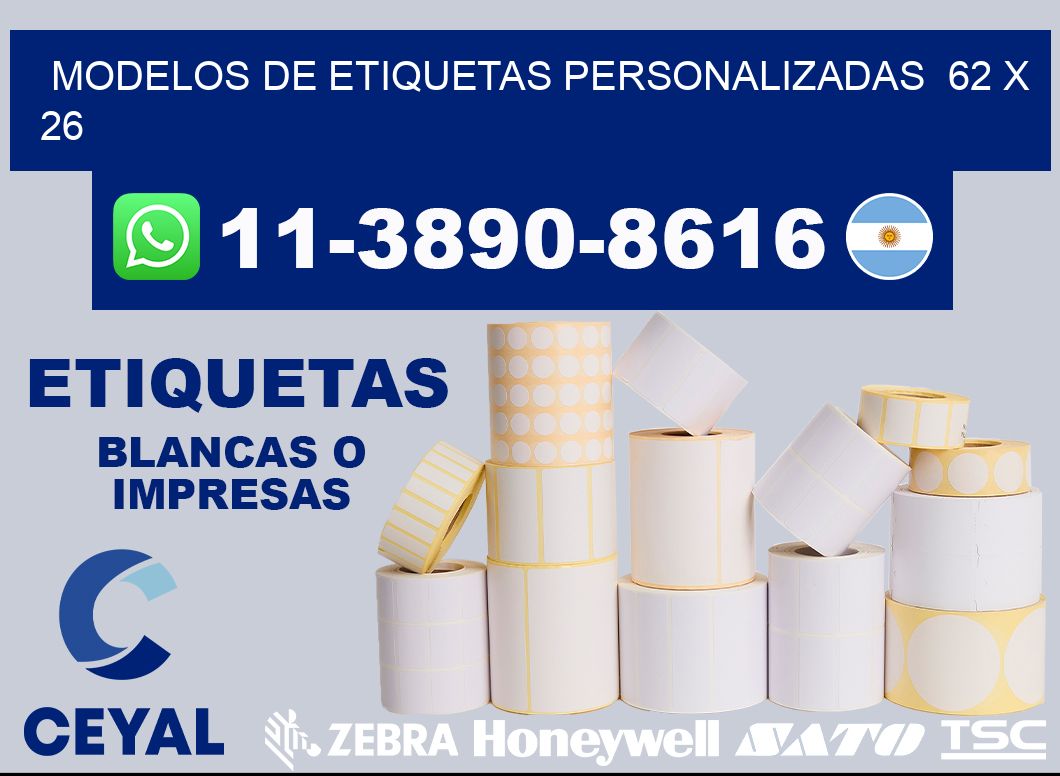 modelos de etiquetas personalizadas 62 x 26