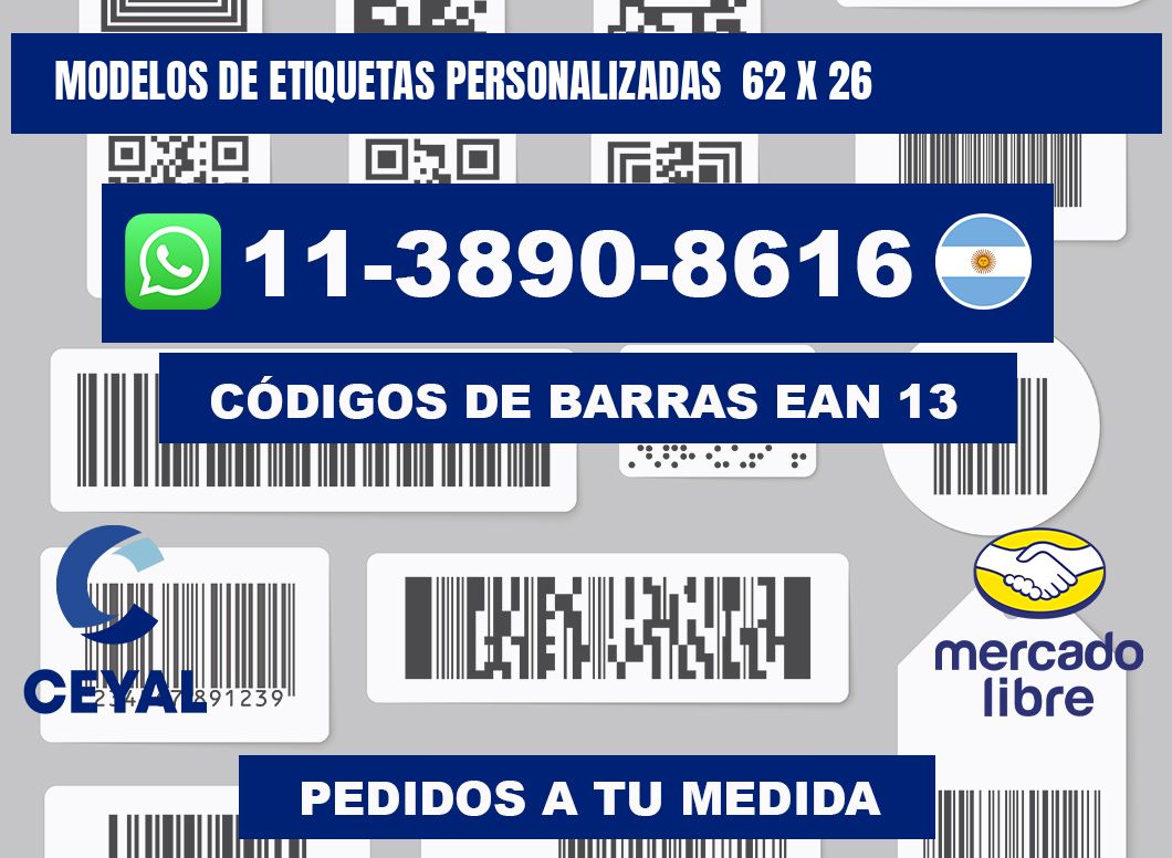 modelos de etiquetas personalizadas 62 x 26
