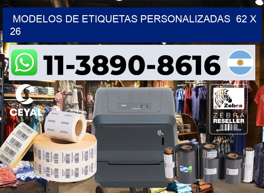 modelos de etiquetas personalizadas 62 x 26