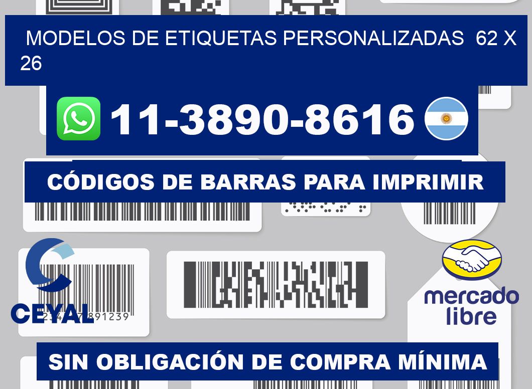 modelos de etiquetas personalizadas 62 x 26
