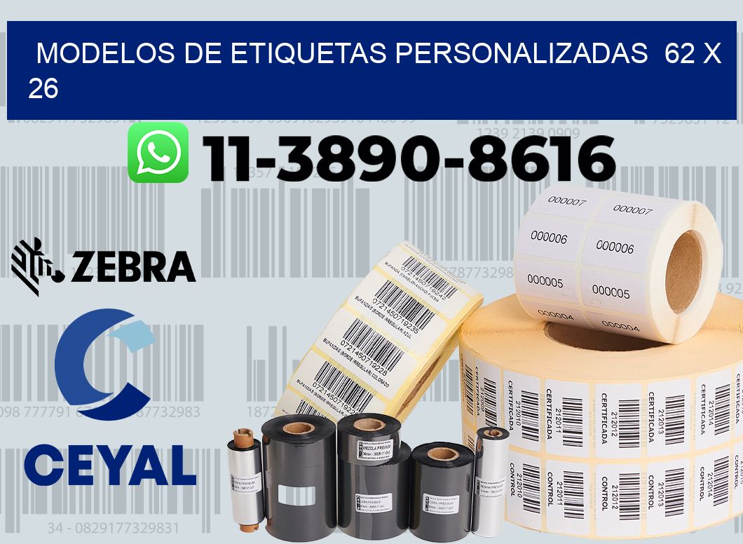 modelos de etiquetas personalizadas  62 x 26