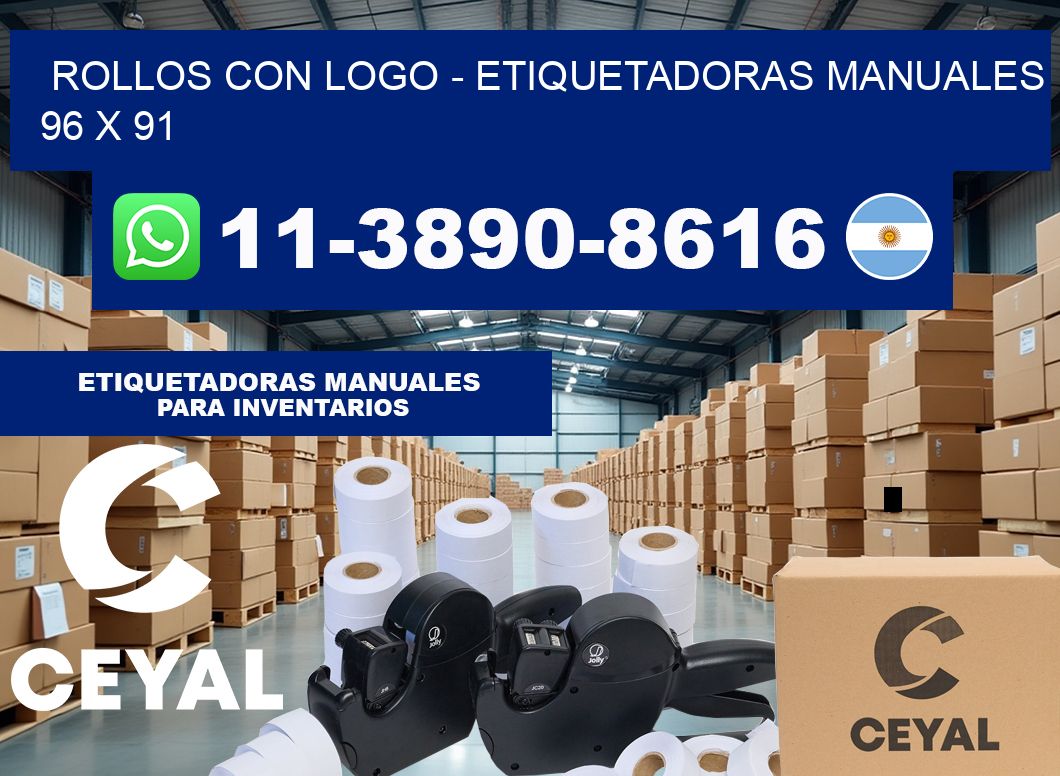 rollos con logo – Etiquetadoras Manuales  96 x 91