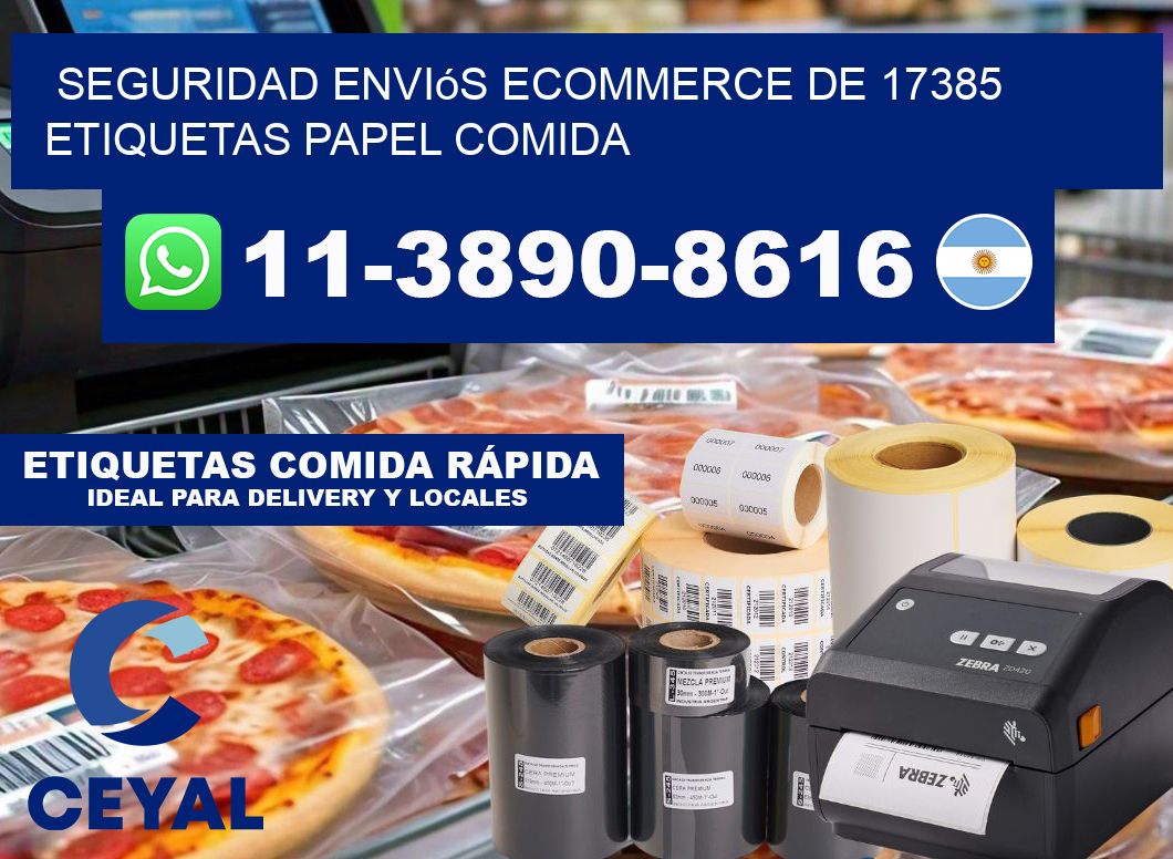 seguridad enviós ecommerce de 17385 etiquetas papel comida