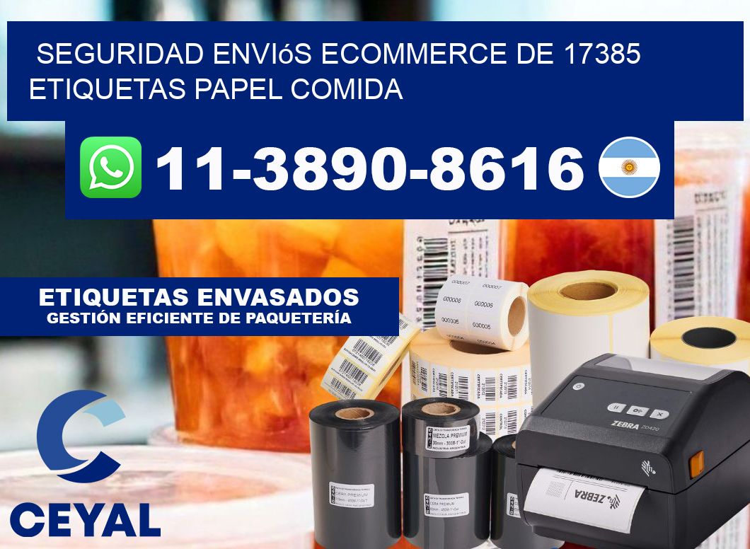seguridad enviós ecommerce de 17385 etiquetas papel comida